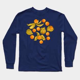 Physalis - Golden berries on light yellow Long Sleeve T-Shirt